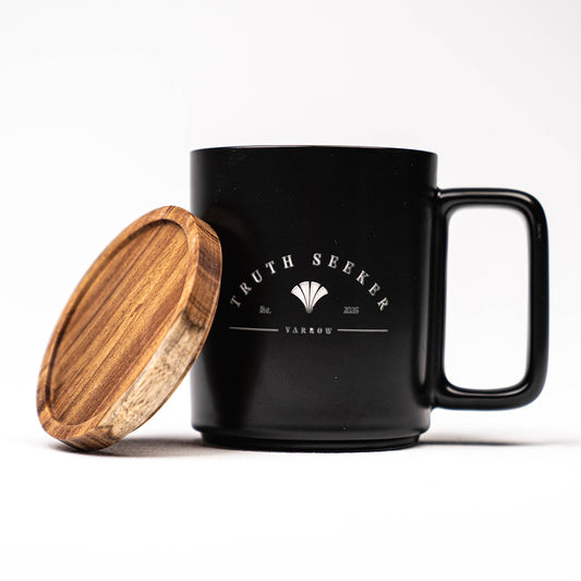 Yarrow Truth Seeker Mug, a coaster and lid in one